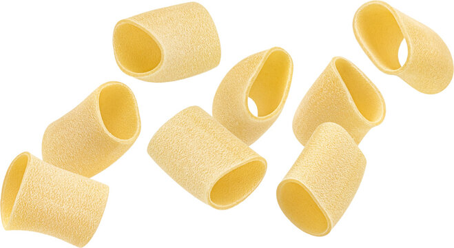 Italian Paccheri pasta isolated on white background