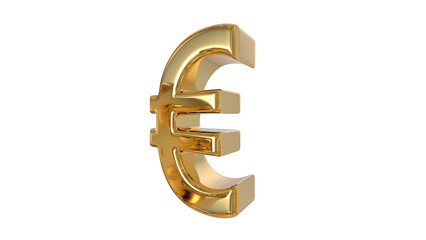 Euro currency symbol of Europeans union made of shiny gold material - 3d rendering, 3d Illustration 
