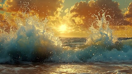 Obraz premium Sunset at the seaside