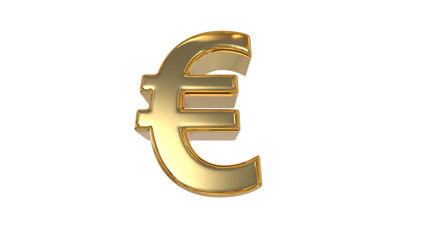 Euro currency symbol of Europeans union made of shiny gold material - 3d rendering, 3d Illustration 