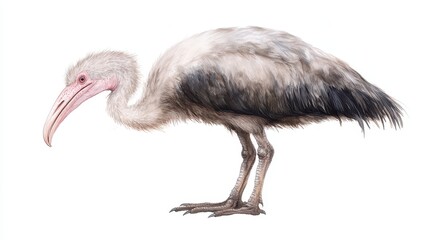 Obraz premium A large bird with a long neck and a pink beak