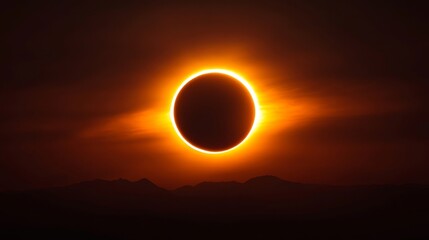 Obraz premium Eclipse, rare celestial event, shadow spectacle.