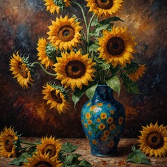 still life with sunflowers