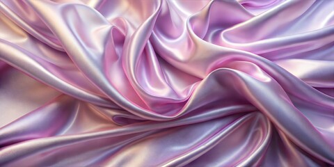Fototapeta premium The soft silk fabric showcases delicate waves of pink and lavender hues, glistening subtly