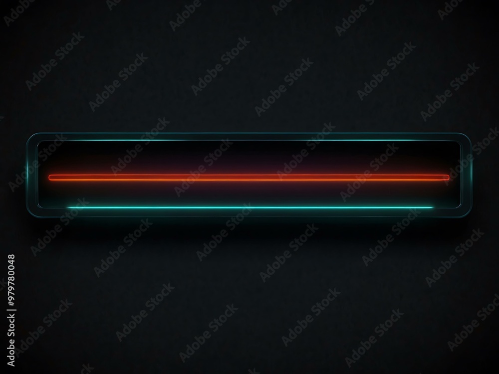 Poster neon loading bar animation on black background