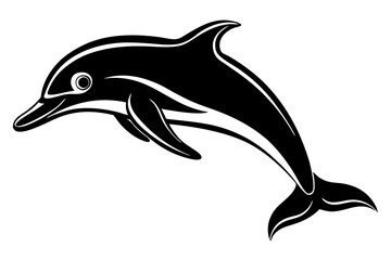 Dolphin vector art silhouette illustration