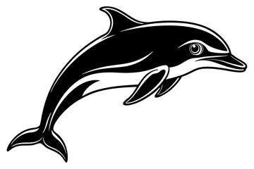 Obraz premium Dolphin vector art silhouette illustration