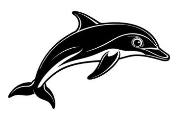 Dolphin vector art silhouette illustration