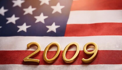 Announcing the Year 2009 on American Flag
