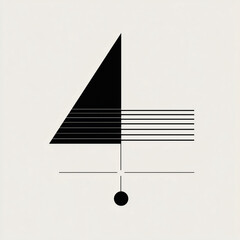 minimalist line art illustration of a geometric shape