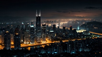 Night cityscape scene