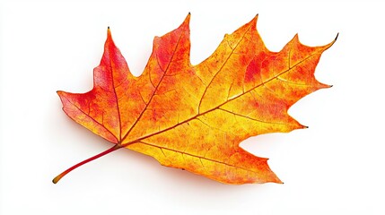A vibrant autumn leaf showcasing beautiful shades of orange and yellow, perfect for seasonal themes and nature projects.