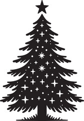 Christmas tree silhouettes vector on white background. Christmas tree illustration
