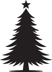 Christmas tree silhouettes vector on white background. Christmas tree illustration