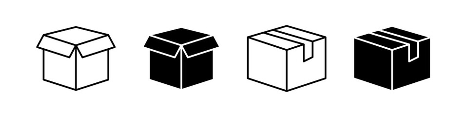 Box vector icon set