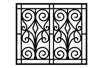 Iron window grill design vector template
