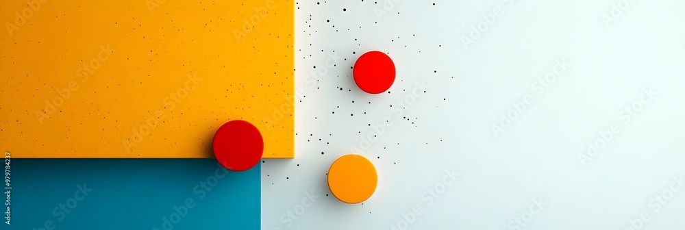 Poster minimalist abstract shapes composition with ample copy space