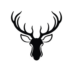 Naklejka premium a Dear head, vector silhouette, isolated on white background