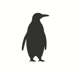 Fototapeta premium a Penguin, vector silhouette, isolated on white background 