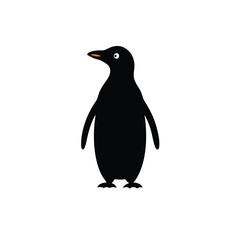 Obraz premium a Penguin, vector silhouette, isolated on white background 
