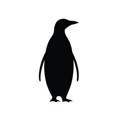 Obraz premium a Penguin, vector silhouette, isolated on white background 