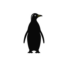 Fototapeta premium a Penguin, vector silhouette, isolated on white background 