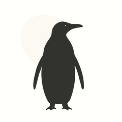 Fototapeta premium a Penguin, vector silhouette, isolated on white background 