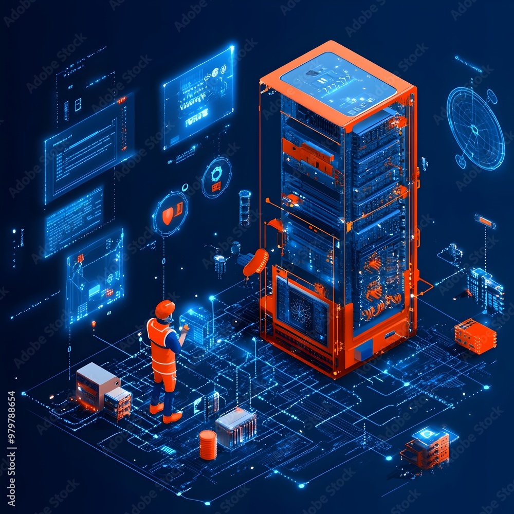 Aufkleber Secure Cybersecurity Network with Firewalls and Encryption Blocking Hacker Attacks