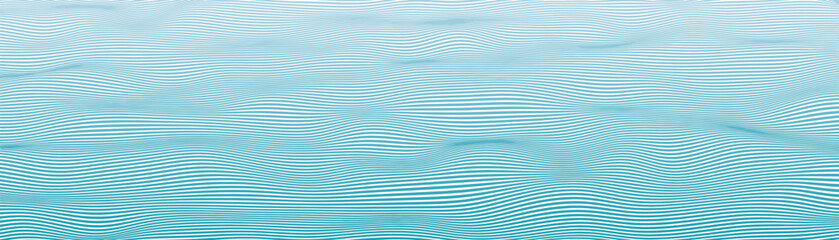 Vector blue wave stripe pattern. Elegant water texture with flowing  curved lines and liquid smooth calm surface.