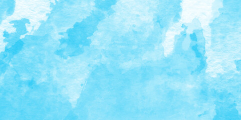 Colorful gradient ink colors wet effect hand drawn paper texture background, Blue watercolor abstract cloudy sky background, Abstract vector blue watercolor paint splash.