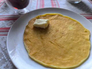 pancake with butter. High-quality photo