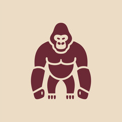 Gorilla clipart simple illustration