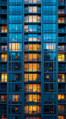 Obraz premium Steel and glass office building detail in the city.