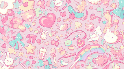 Kawaii Pastel Pink Pattern