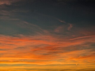 A Red Stormy Sky With Thunder and Dark Clouds