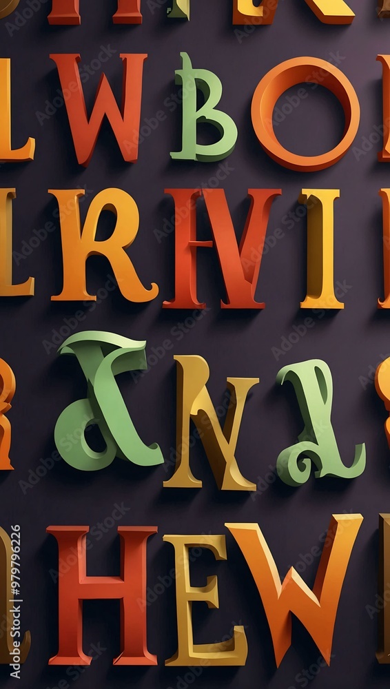 Poster vector lettering with a 3d shadow effect.