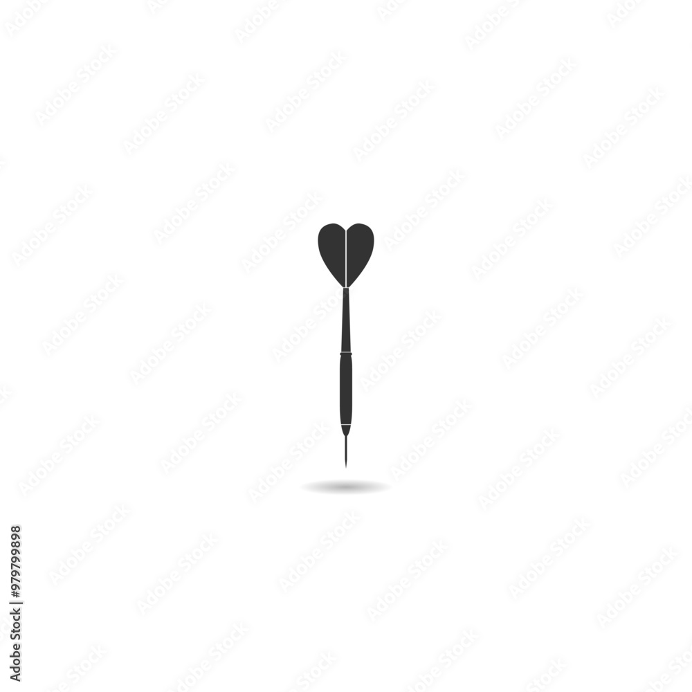 Poster dart arrow icon with shadow