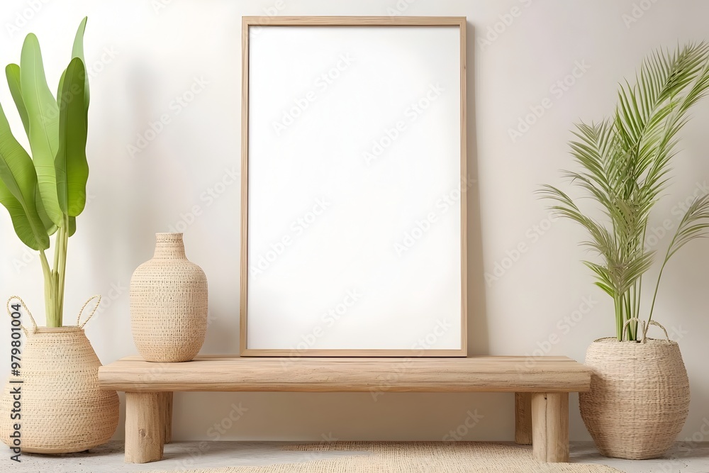 Poster elegant nature inspired rustic banner design with blank title space and call to action