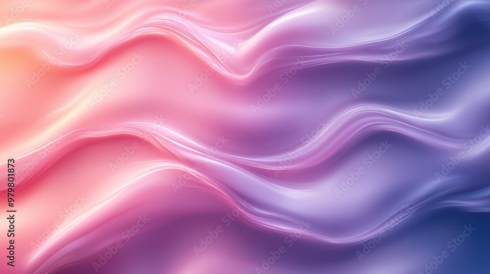 Poster a captivating abstract background featuring soft waves of pink and purple, evoking tranquility and c