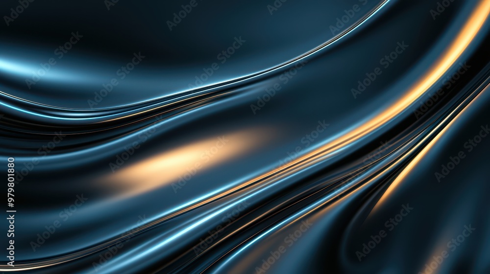Poster a captivating blend of blue and gold shades flowing seamlessly, creating an elegant and modern textu