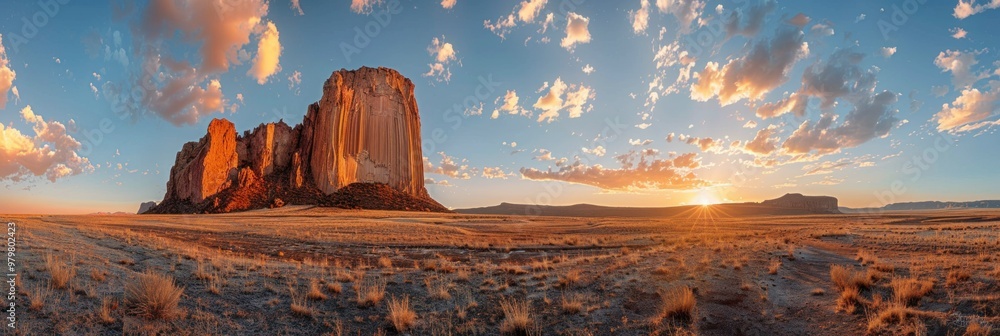 Poster majestic sunset over monument valley