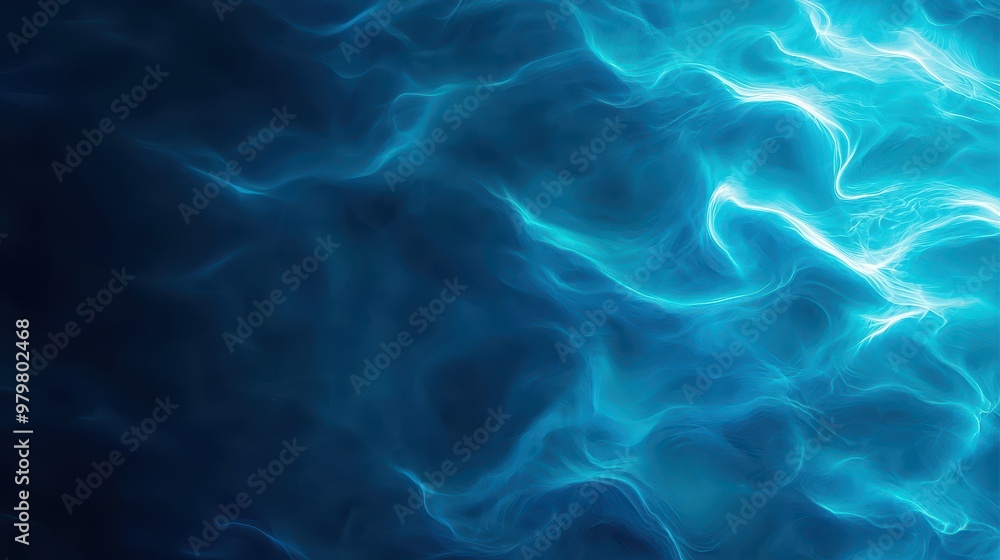 Poster A mesmerizing abstract blue wave pattern, evoking fluidity and tranquility. Perfect for background or digital art.