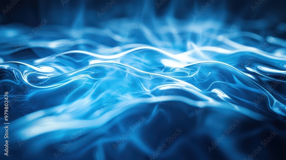 Poster A mesmerizing abstract texture of flowing blue waves, creating a serene and calming visual effect perfect for backgrounds.