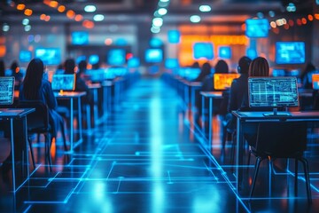 Fototapeta premium The Digital Classroom, Digital Education and E learning