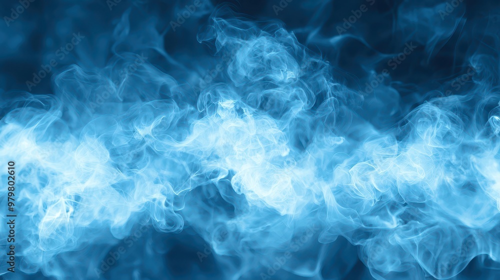 Poster A mesmerizing swirl of blue smoke, creating an ethereal atmosphere and adding a sense of mystery to any design.