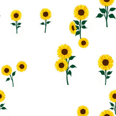 set of sunflowers and flowers