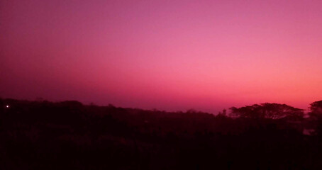 sunset in the city