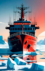 ship in the sea