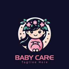 Logo Baby Care logo design Cute Baby Logo Design  baby shop icon logo
