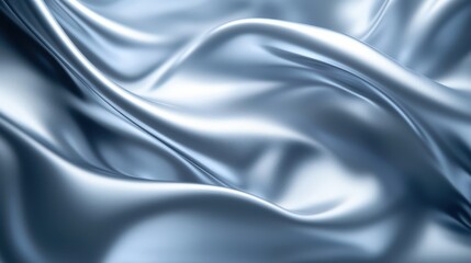 Fototapeta premium Elegant blue silk fabric flowing gracefully, showcasing smooth textures and rich colors, ideal for backgrounds and textile designs.